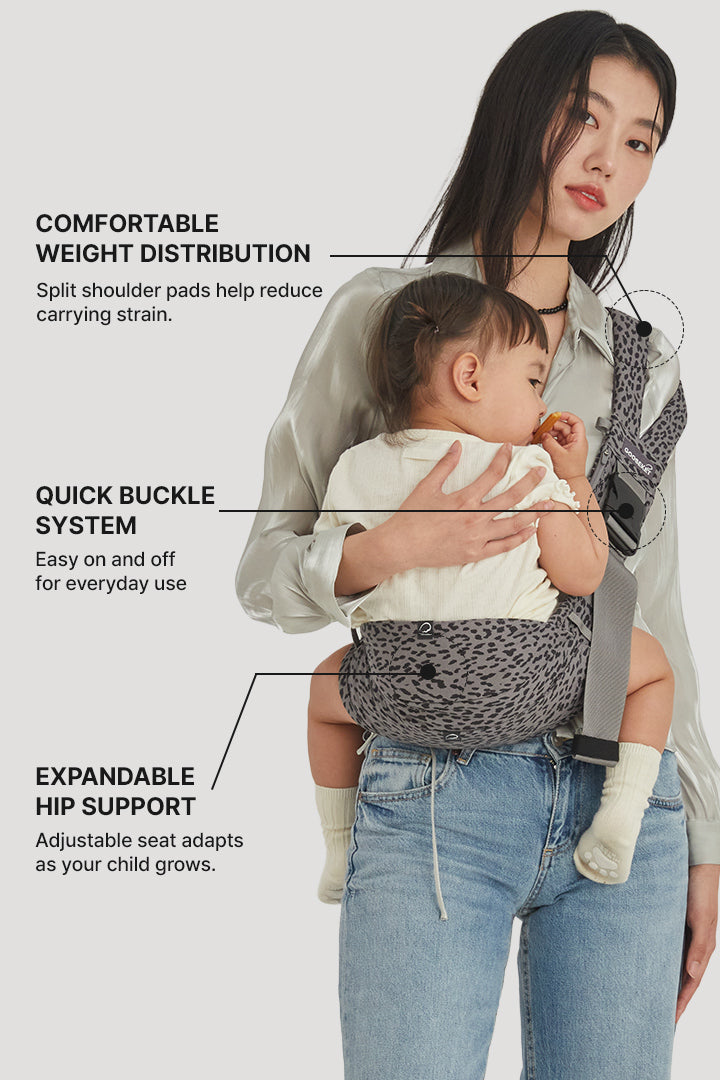 Hip Seat Carrier 365 Gray Leopard – GOOSEKET